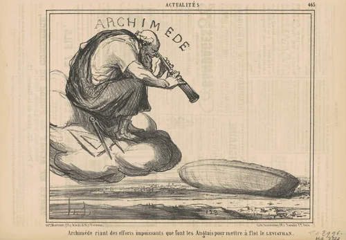 Archimède riant des efforts ... by Honoré Daumier, print, 1857