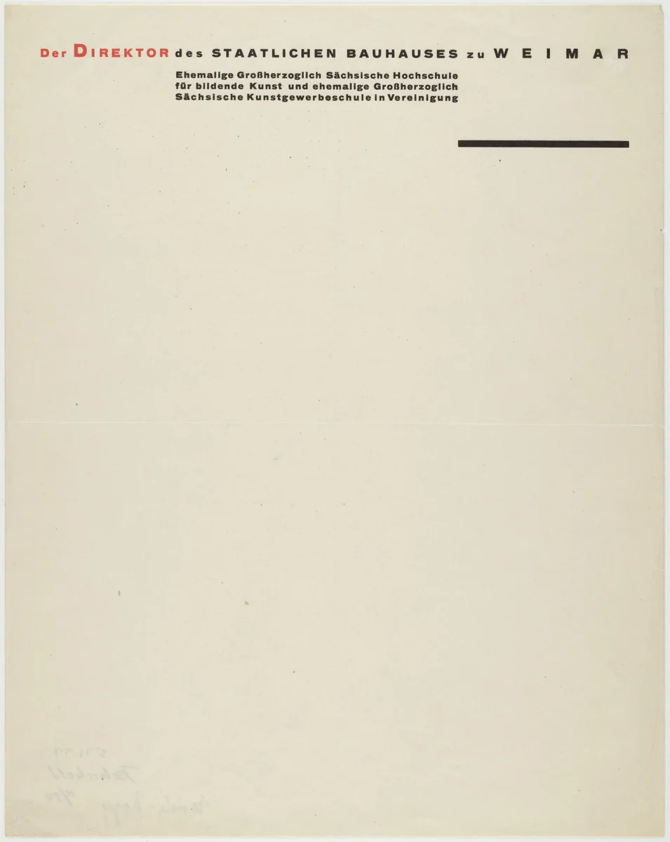 Der Direktor des Staatlichen Bauhauses zu Weimar by László Moholy-Nagy, design, 1923