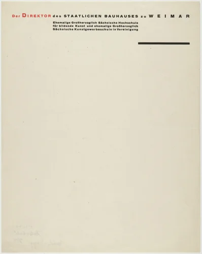 Der Direktor des Staatlichen Bauhauses zu Weimar by László Moholy-Nagy, design, 1923