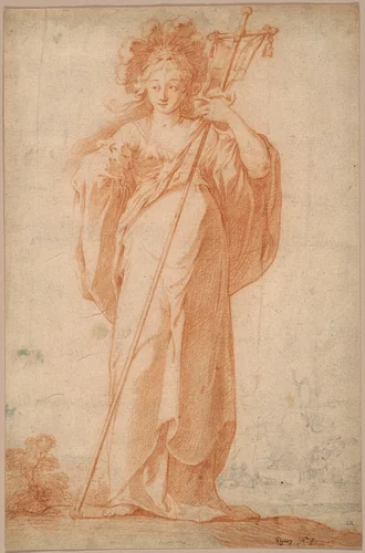 The Cumean Sibyl by Claude Vignon, drawing, 1625-1635