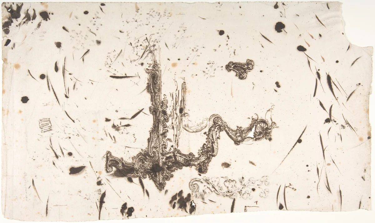 Design for a Baroque Style Chair by anonymous, drawing, 1700-1800