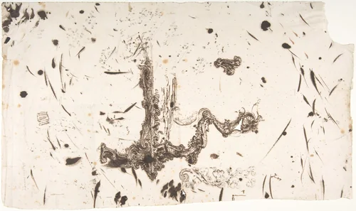 Design for a Baroque Style Chair by anonymous, drawing, 1700-1800