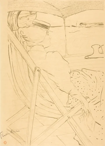 The Passenger from Cabin 54 - Sailing in a Yacht (La passagère du 54 - Promenade en yacht) by Henri de Toulouse-Lautrec, print, 1896