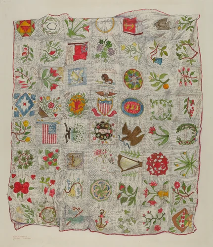 Friendship Quilt by Florence Truelson, index of american design, 1937