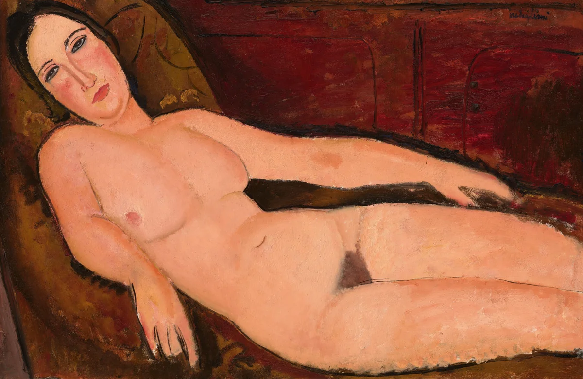 Nude on a Divan by Amedeo Modigliani, painting, 1918