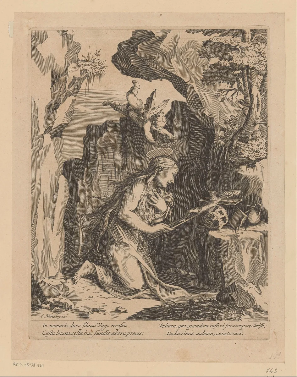 Boetvaardige Maria Magdalena by anonymous, print, 1650-1690