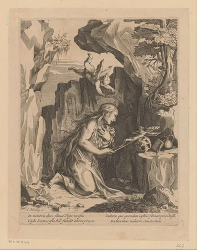 Boetvaardige Maria Magdalena by anonymous, print, 1650-1690