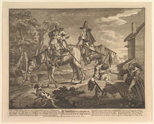Sr. Hudibras, His Passing Worth, The Manner How He Sally'd Forth" (Twelve Large Illustrations for Samuel Butler's Hudibras, Plate 2) by William Hogarth, print, 1725-1768