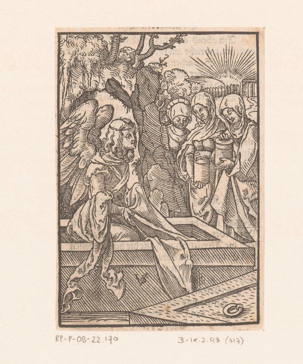 Heilige vrouwen bij het graf by Unknown, print, 1552