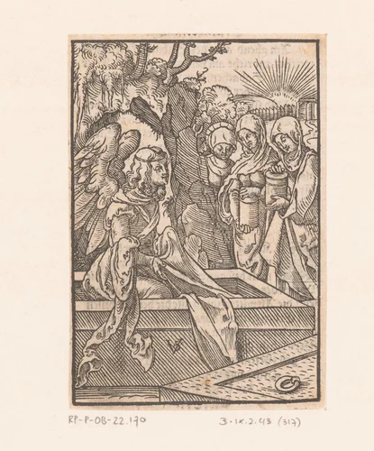 Heilige vrouwen bij het graf by Unknown, print, 1552