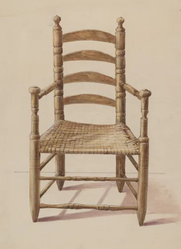 Ladder Back Chair by American 20th Century, index of american design, 1935-1942