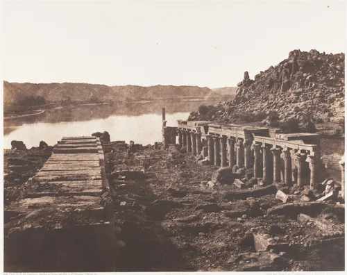 Ile de Fîleh (Philæ), Vue Génèrale Prise du Point I, Sur La Plateforme du Pylône by Félix Teynard, photograph, 1851-1852