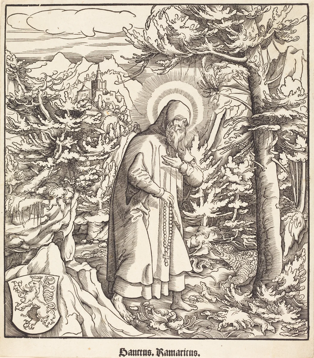 Saint Ramaricus by Leonhard Beck, print, 1516-1518