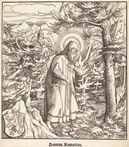 Saint Ramaricus by Leonhard Beck, print, 1516-1518