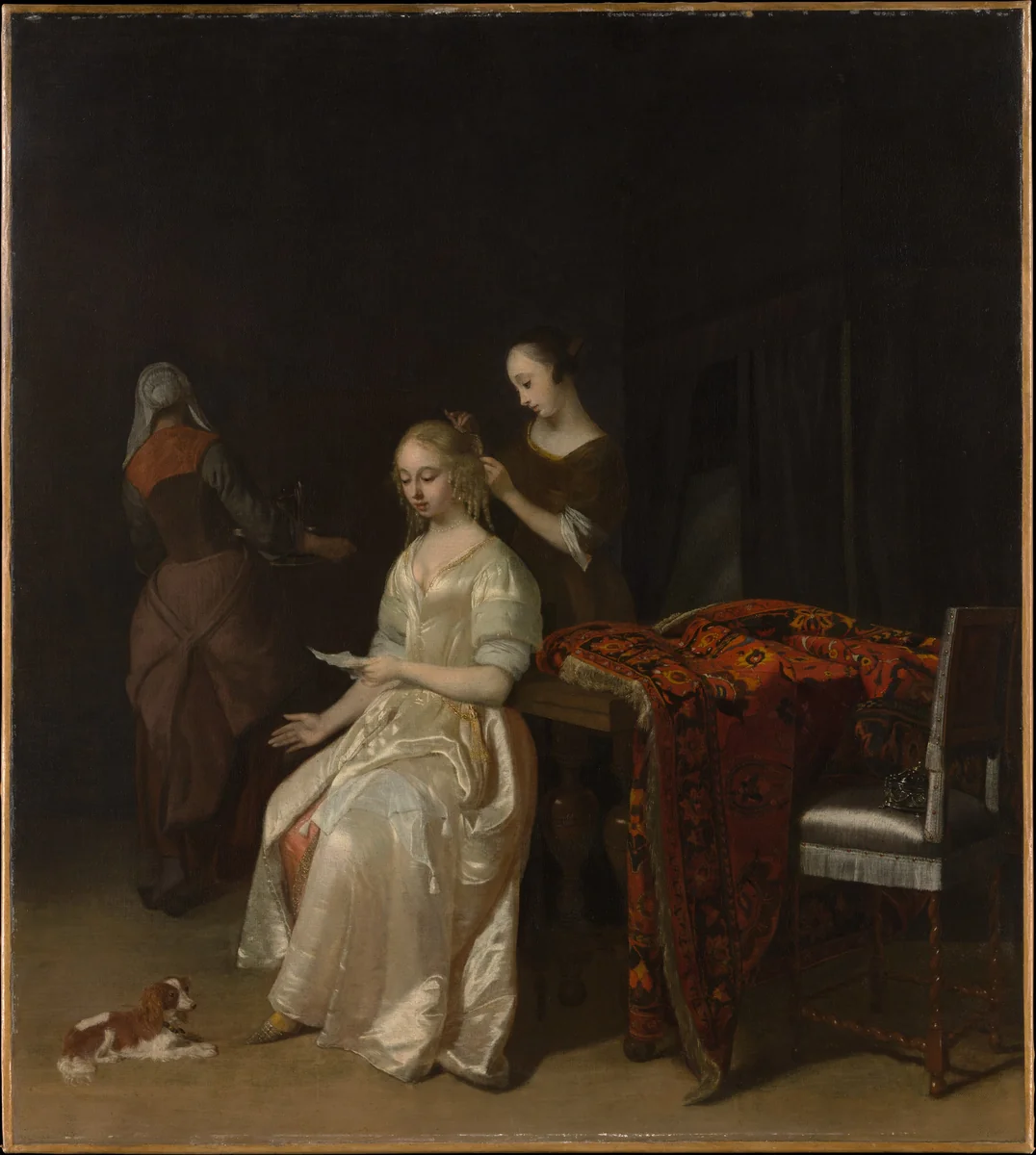 The Love Letter by Jacob Ochtervelt, painting, 1670-1673
