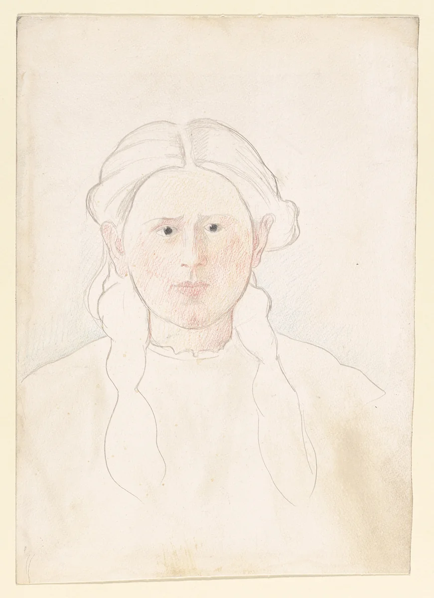 Young Girl with Braids by Joseph Stella, drawing, 1930