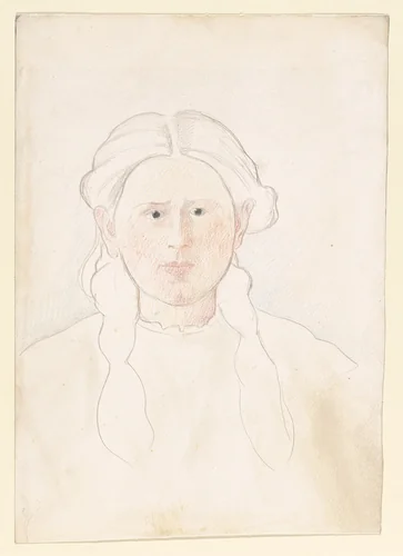 Young Girl with Braids by Joseph Stella, drawing, 1930