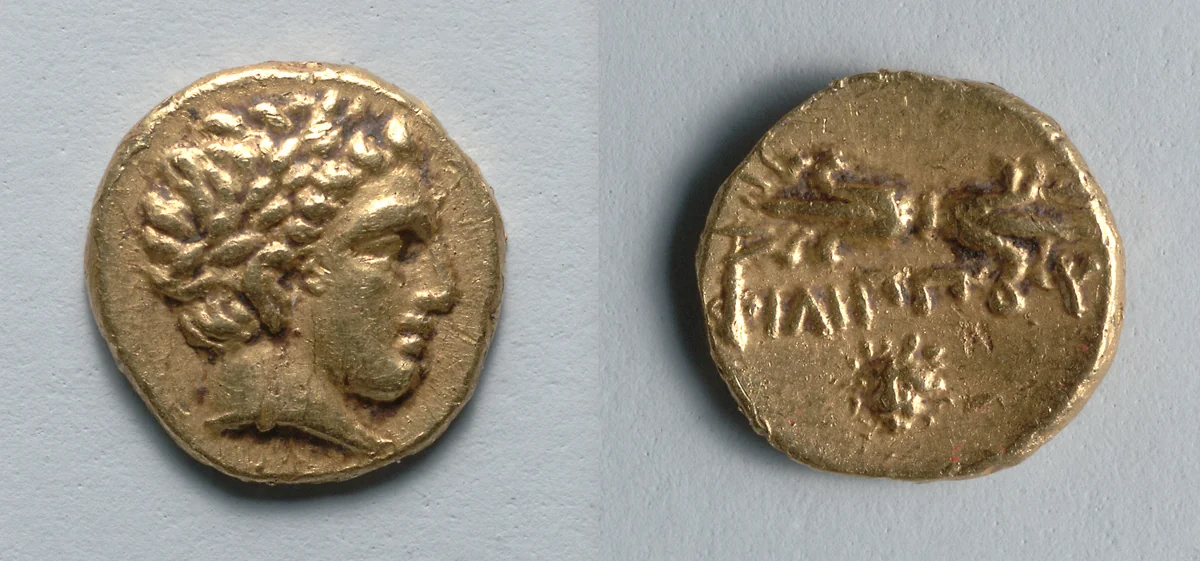Obol: Head of Apollo (obverse); Thunderbolt (reverse) by Unknown, metalwork, -350--331