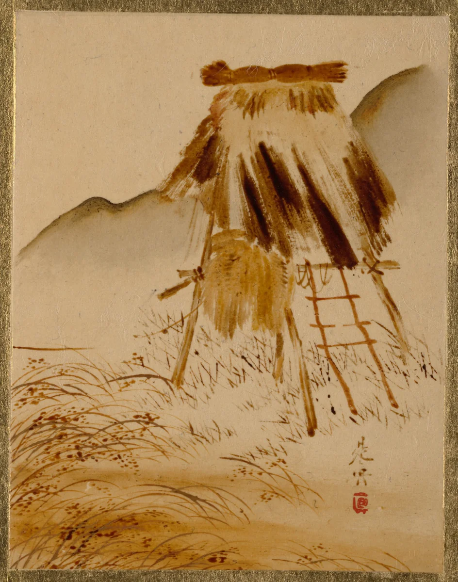Rice-Drying Frame by Shibata Zeshin (柴田是真), painting, 1807-1868