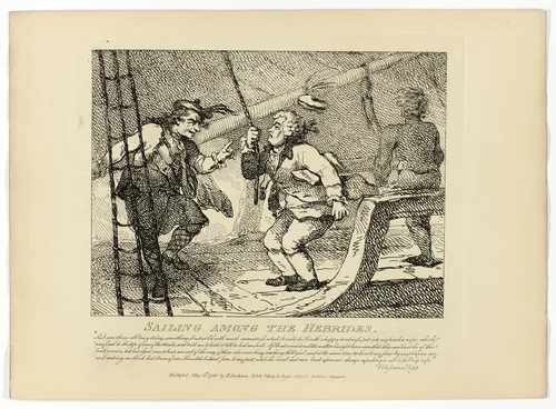 Sailing Among the Hebrides, from Boswell's Tour of the Hebrides by Thomas Rowlandson, print, 1786