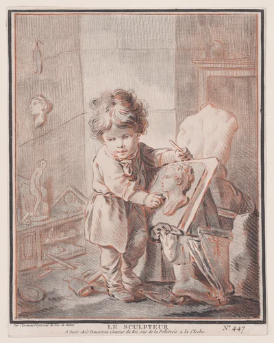 Le Sculpteur by Gilles Demarteau, print, 1737-1776