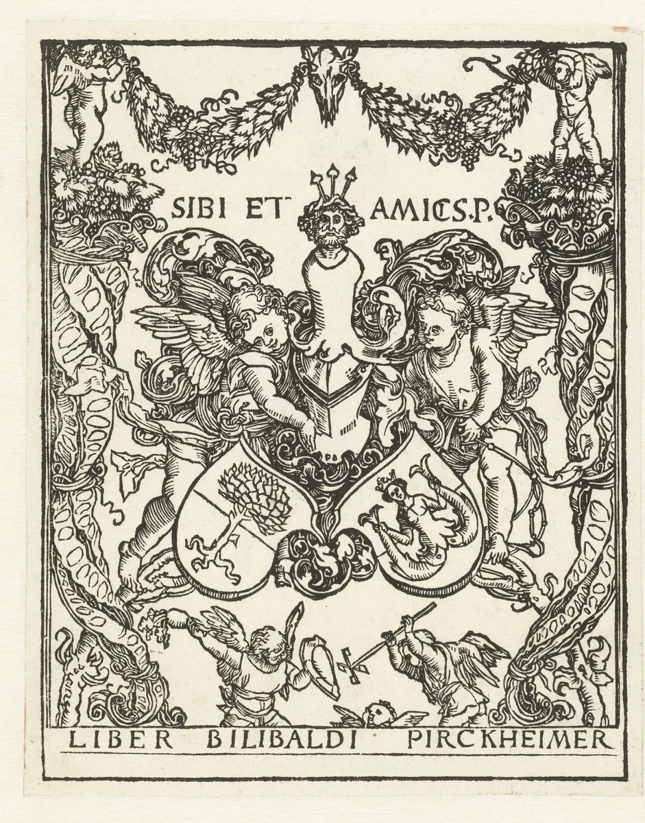 Ex libris Willibald Pirckheimer by Albrecht Dürer, print, 1500-1504