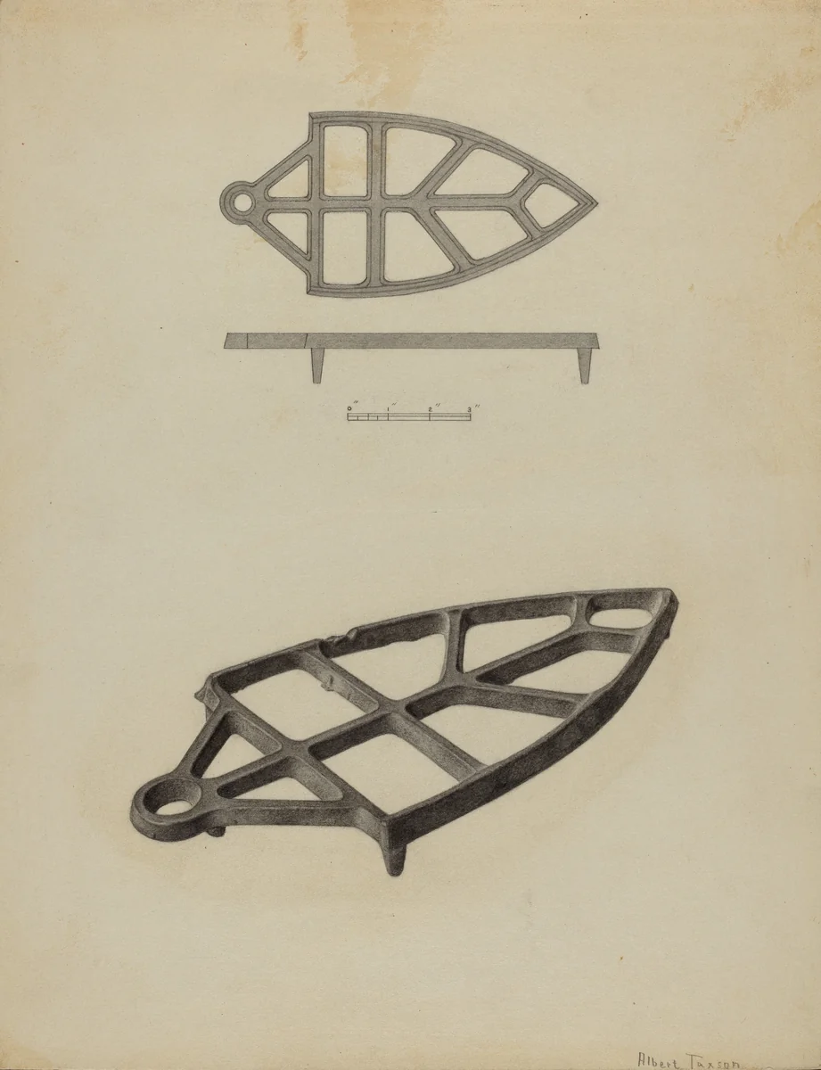 Flat Iron Holder by Albert Taxson, index of american design, 1938
