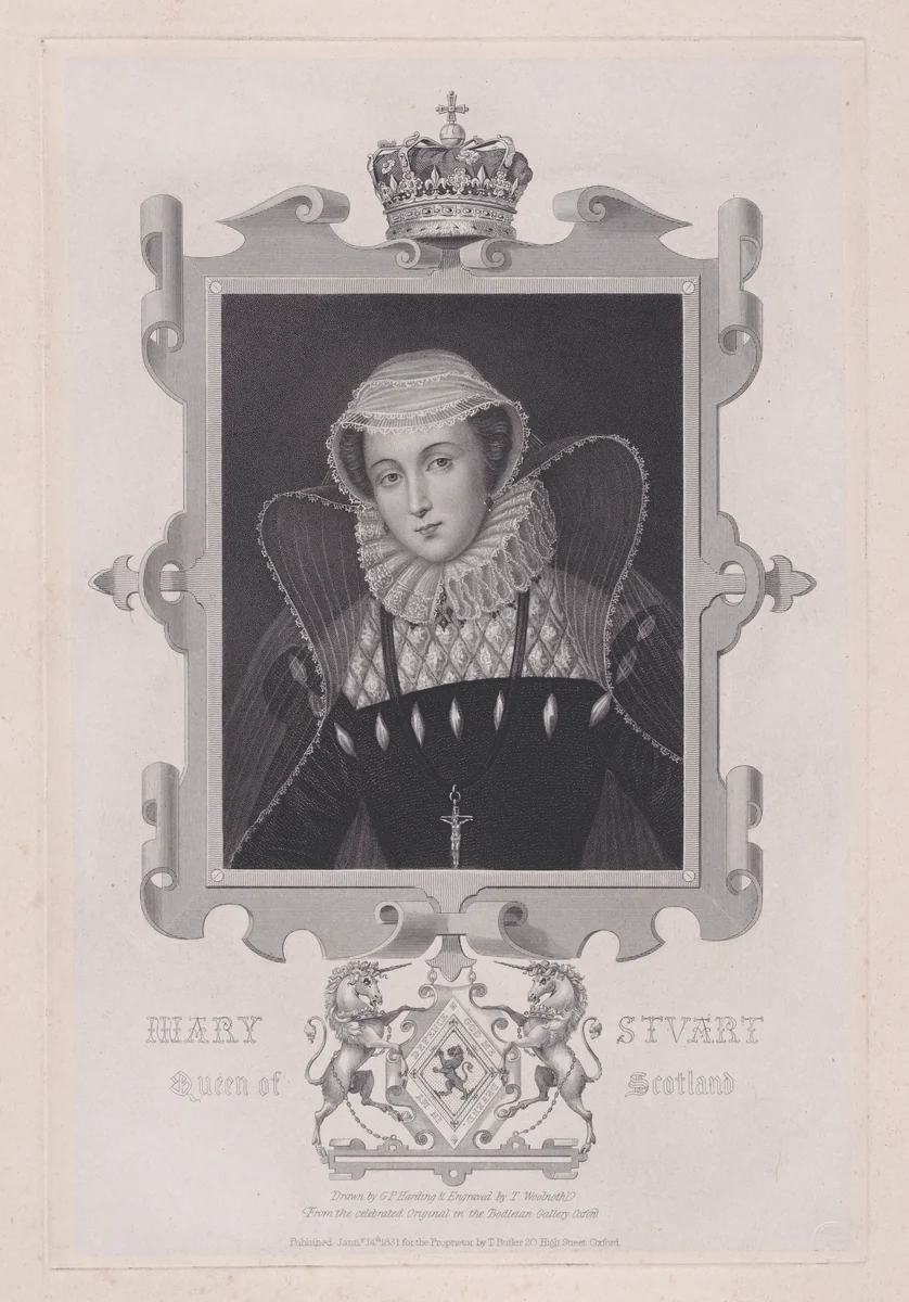 Mary, Queen of Scots by Thomas Woolnoth, print, 1831