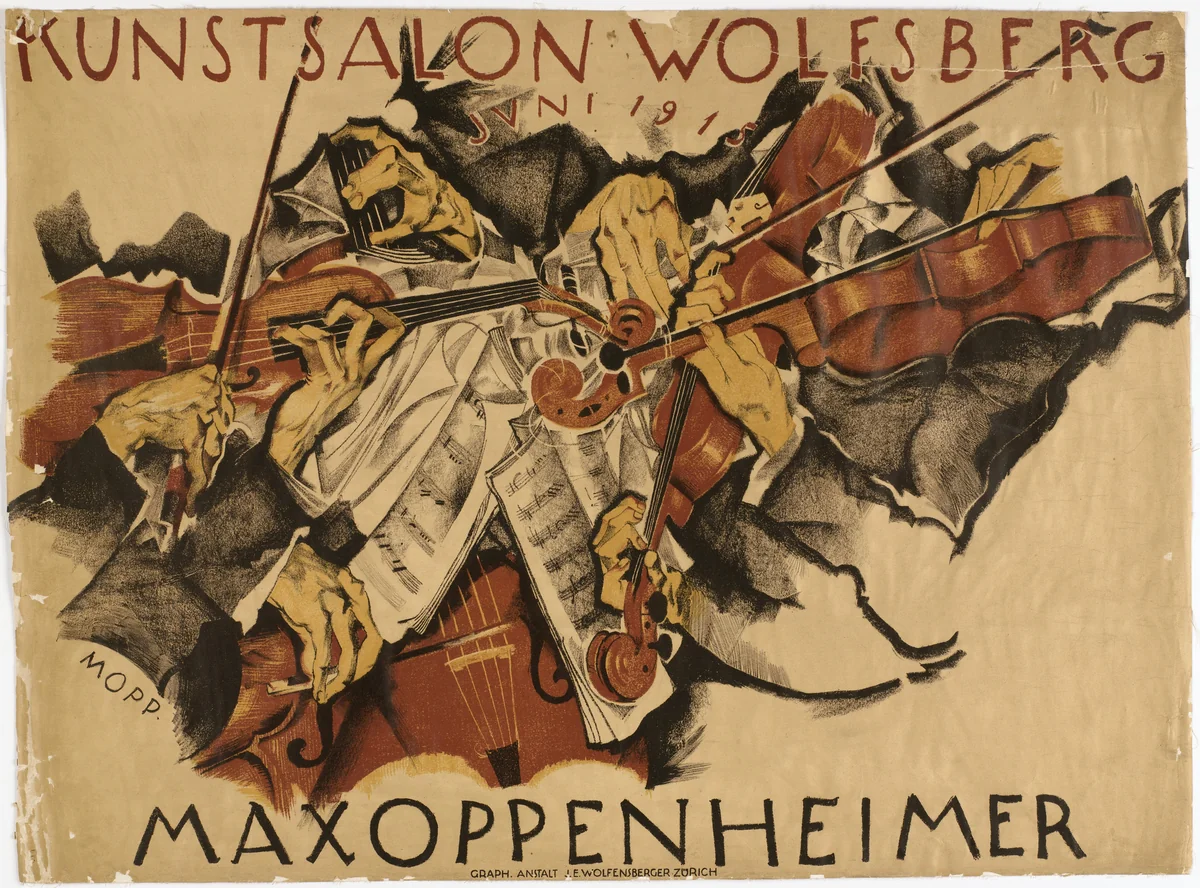 Quartet Poster (Quartett Plakat) by Max Oppenheimer, design, 1915