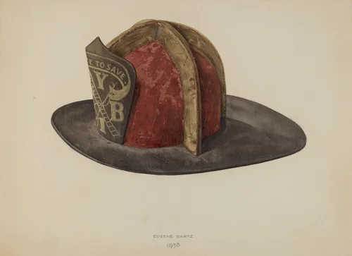 Fireman's Helmet by Eugene Bartz, index of american design, 1938