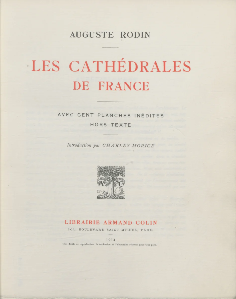Les cathédrales de France by Auguste Rodin, artwork, 1914