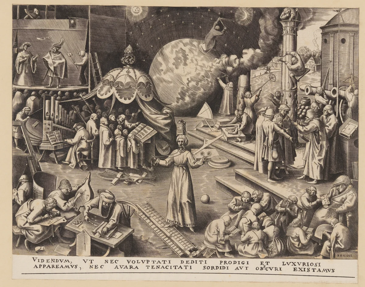 Temperance, from The Seven Virtues by Philip Galle, print, 1559