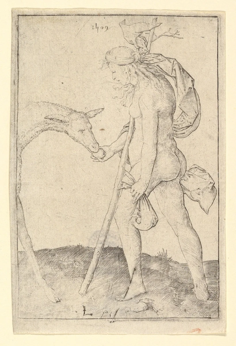 Woman with the Hind by Lucas van Leyden, print, 1509