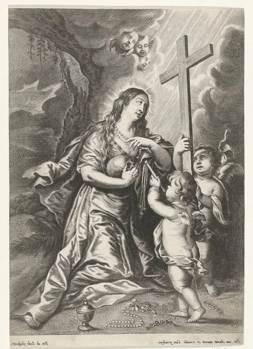 De boetvaardige Maria Magdalena by Unknown, print, 1590-1632