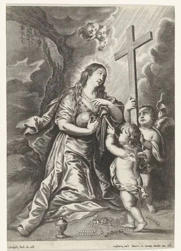 De boetvaardige Maria Magdalena by Unknown, print, 1590-1632