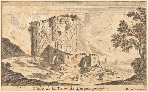 Veue de la Tour de Quinquangrongne by Israël Silvestre, print, 1621-1691