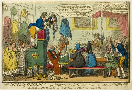 Sales by Auction by George Cruikshank, print, 1819