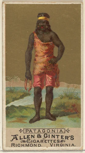 Patagonia, from the Natives in Costume series (N16) for Allen & Ginter Cigarettes Brands by Allen & Ginter, print, 1886