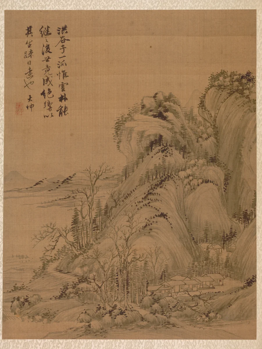 Landscape in the Style of Ching Hao by Zhai Dakun, painting, 1775