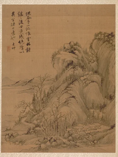Landscape in the Style of Ching Hao by Zhai Dakun, painting, 1775