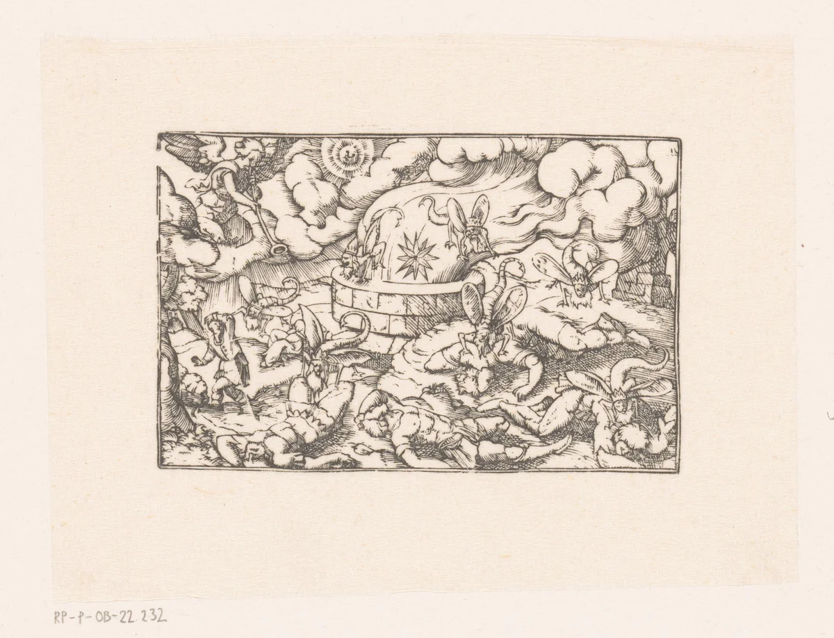 Plaag van de sprinkhanen by anonymous, print, 1800-1899