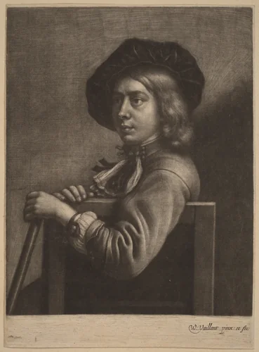 Self-Portrait by Wallerant Vaillant, print, 1623-1677