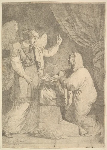 The Annunciation by Jean Jacques Lagrenée, print, 1762-1763