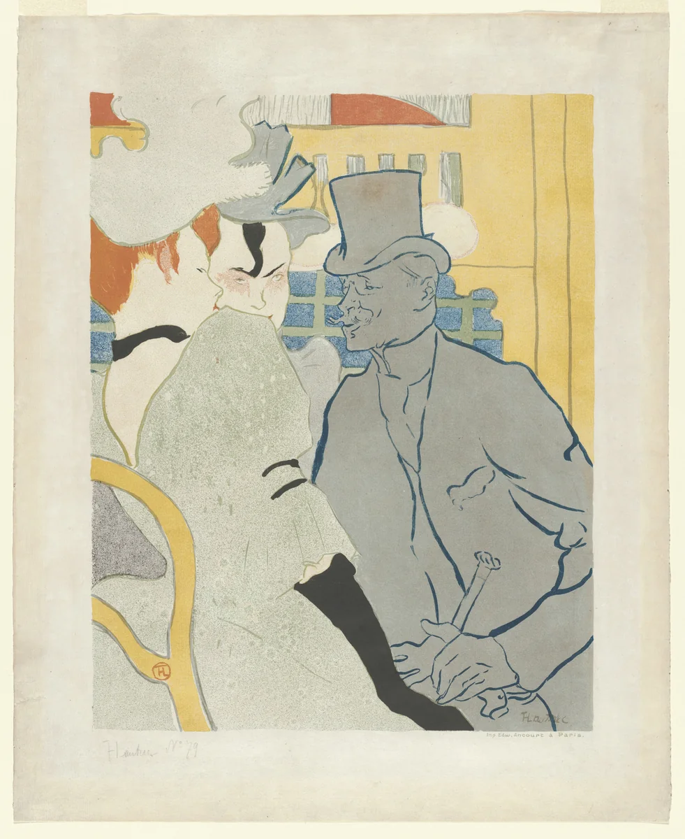 L'Anglais au Moulin Rouge (Englishman at the Moulin Rouge) by Henri de Toulouse-Lautrec, print, 1892