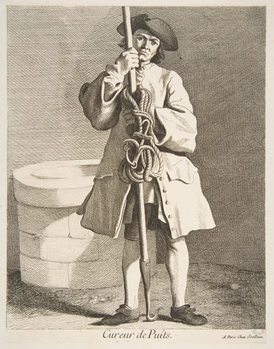 Well Cleaner by Anne Claude Philippe de Tubières, print, 1746