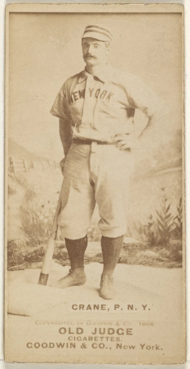 Ed Crane, Pitcher, New York, from the Old Judge series (N172) for Old Judge Cigarettes by Goodwin & Company, photograph, 1888