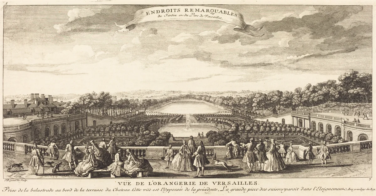 Vue de l'Orangerie de Versailles by Jean-Baptiste Rigaud, print, 1681-1812