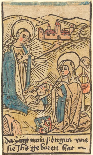 Madonna and Saint Bridget by German 15th Century, print, 1480-1500