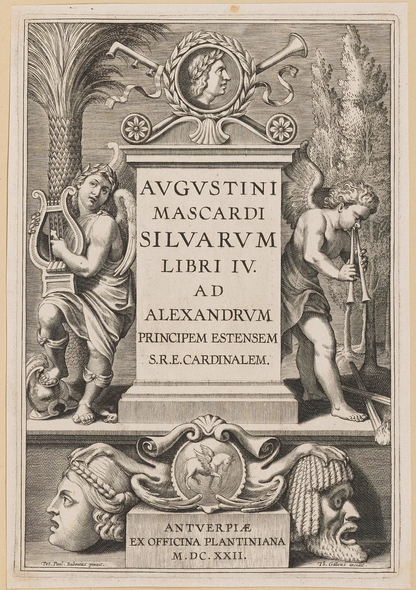 Title Page for Agostino Mascardi, Silvarium Libri IV by Theodor Galle
Sir Peter Paul Rubens, print, 1622