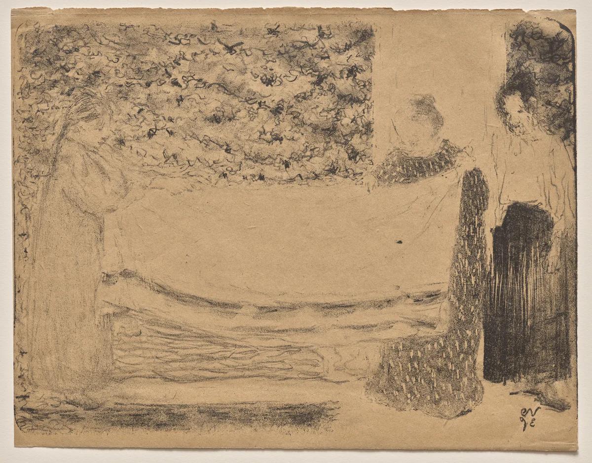 Folding the Linen by Edouard Vuillard, print, 1893